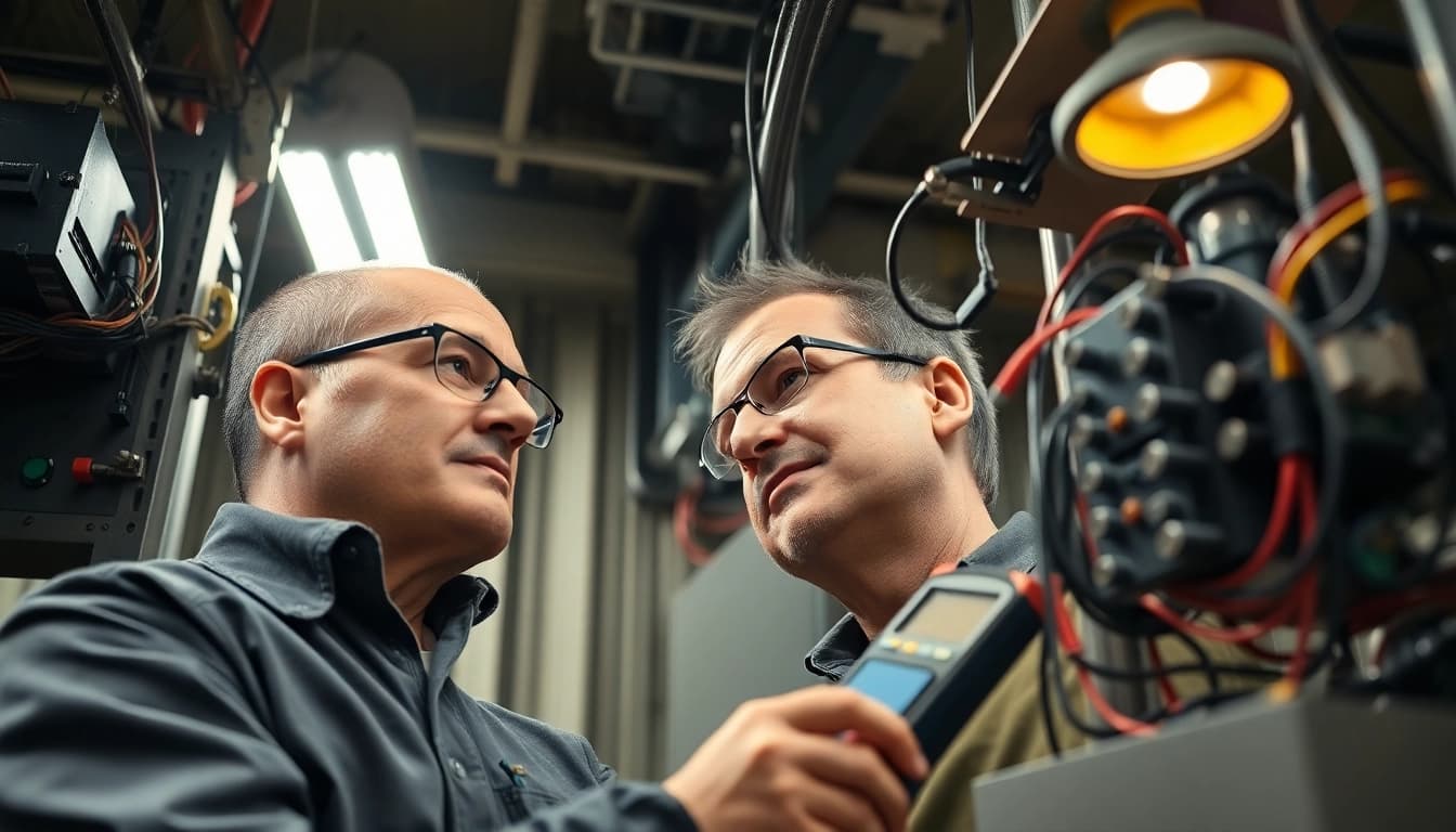 Conducting a DGUV V3 Prüfung on electrical devices to ensure workplace safety.
