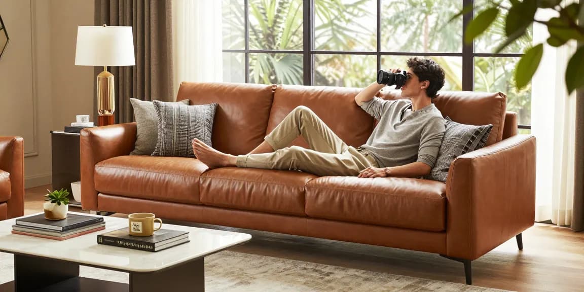 Baxter Sofa online kaufen in einem gemütlichen, eleganten Wohnzimmer mit stylischem Dekor und warmem, natürlichem Licht.