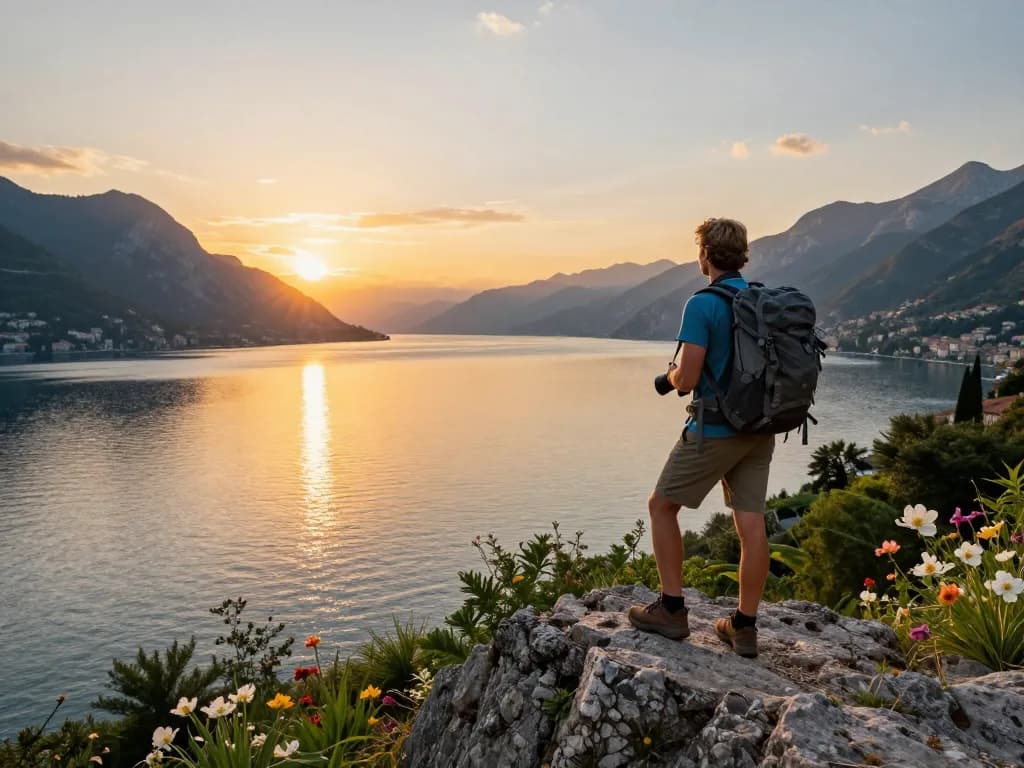Genießen Sie einen atemberaubenden Blick auf den Gardasee während eines Urlaubs am Gardasee.