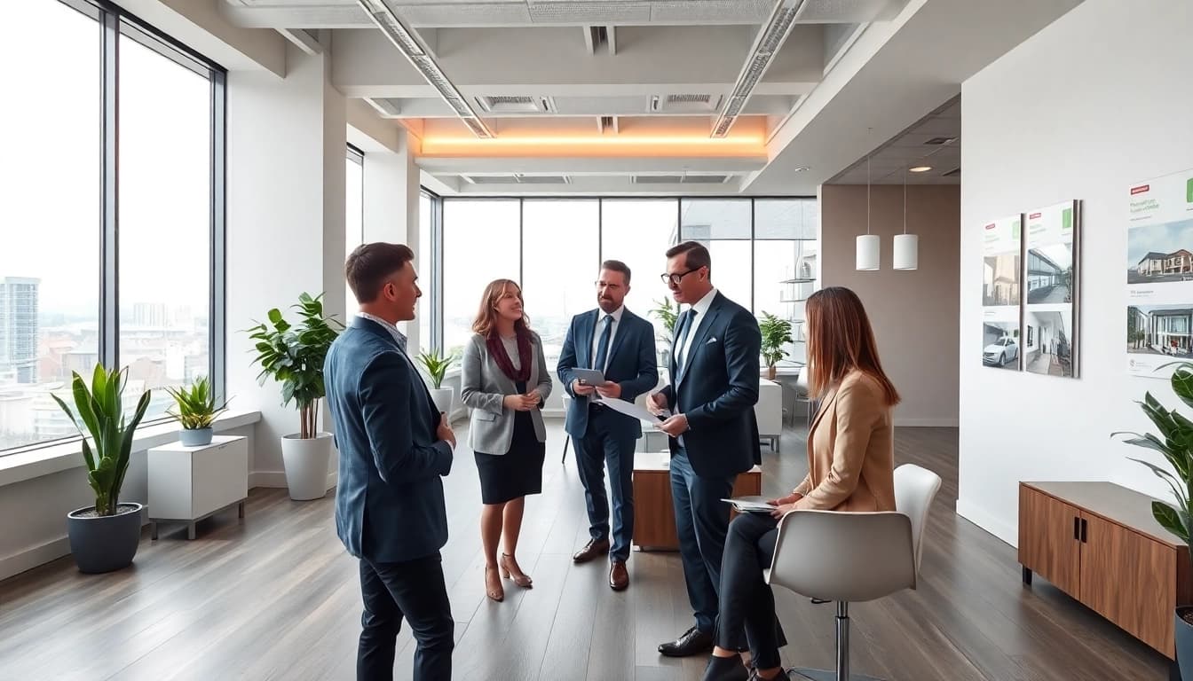 Immobilienmakler Frankfurt Ginnheim präsentiert moderne Immobilien im Büro.