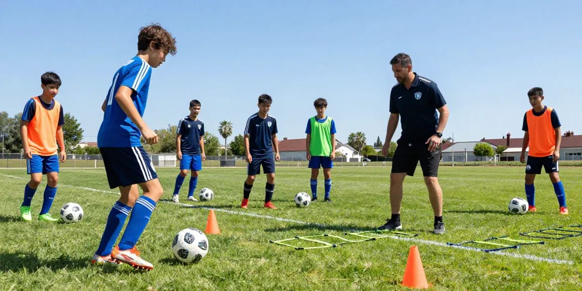 Junge Spieler trainieren mit Mantom Fußbällen, um den besten Fußball online zu kaufen.