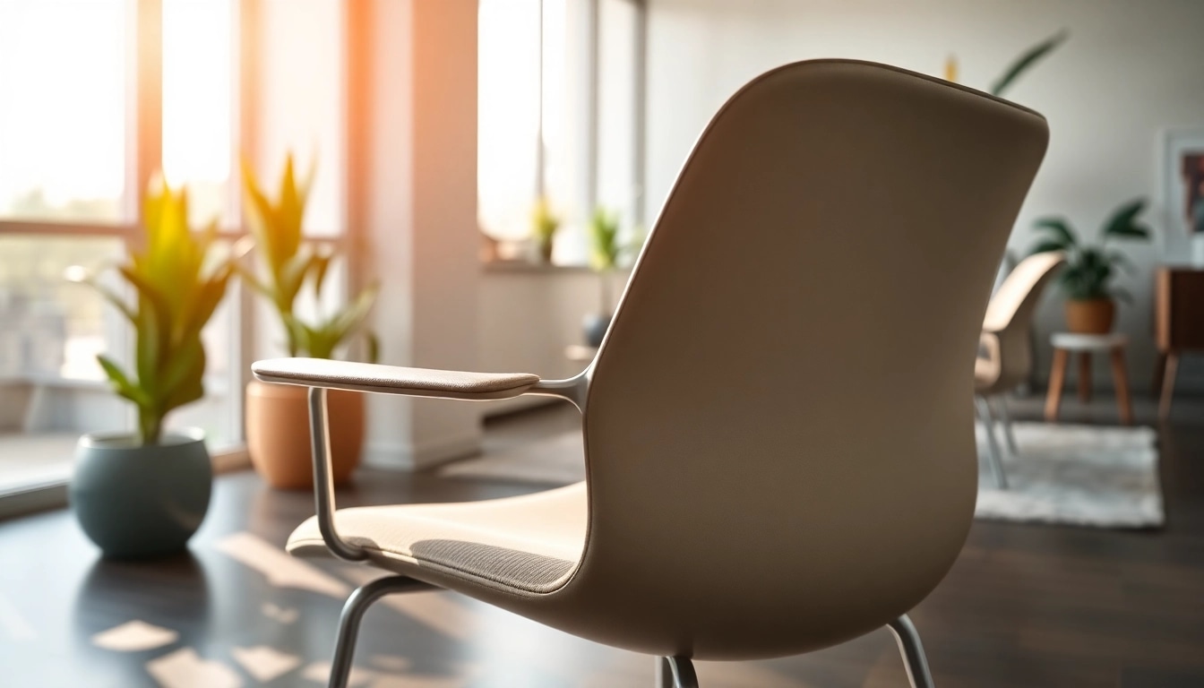 Refurbished Vitra chair elegantly placed in a modern office with stylish decor.