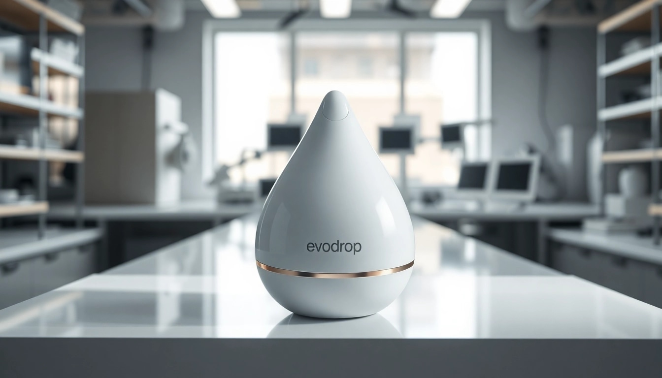 Erleben Sie evodrop, ein innovatives Gerät in einem modernen Technologielabor.