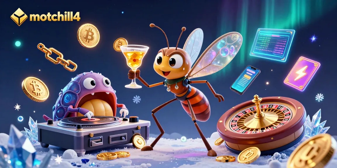 Engage with motchill4's vibrant casino world featuring a mascot and dynamic gaming elements!