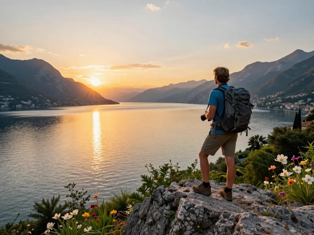 Genießen Sie einen atemberaubenden Blick auf den Gardasee während eines Urlaubs am Gardasee.