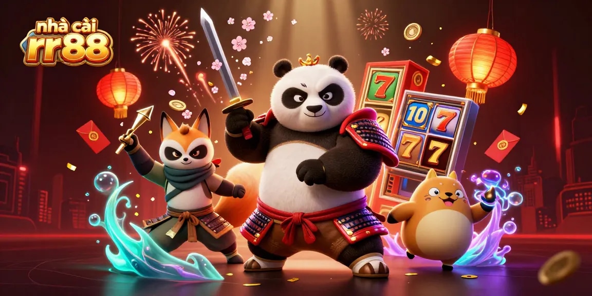 Experience the dynamic world of nhà cái rr88 with vibrant casino game elements and animated characters.