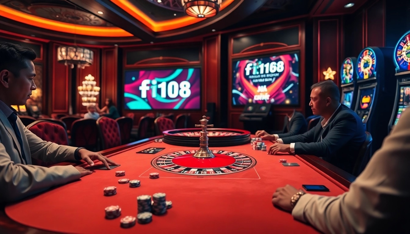 Players engaging in a thrilling game at a luxury casino, featuring elements from https://f168.sarl/ for an immersive experience.