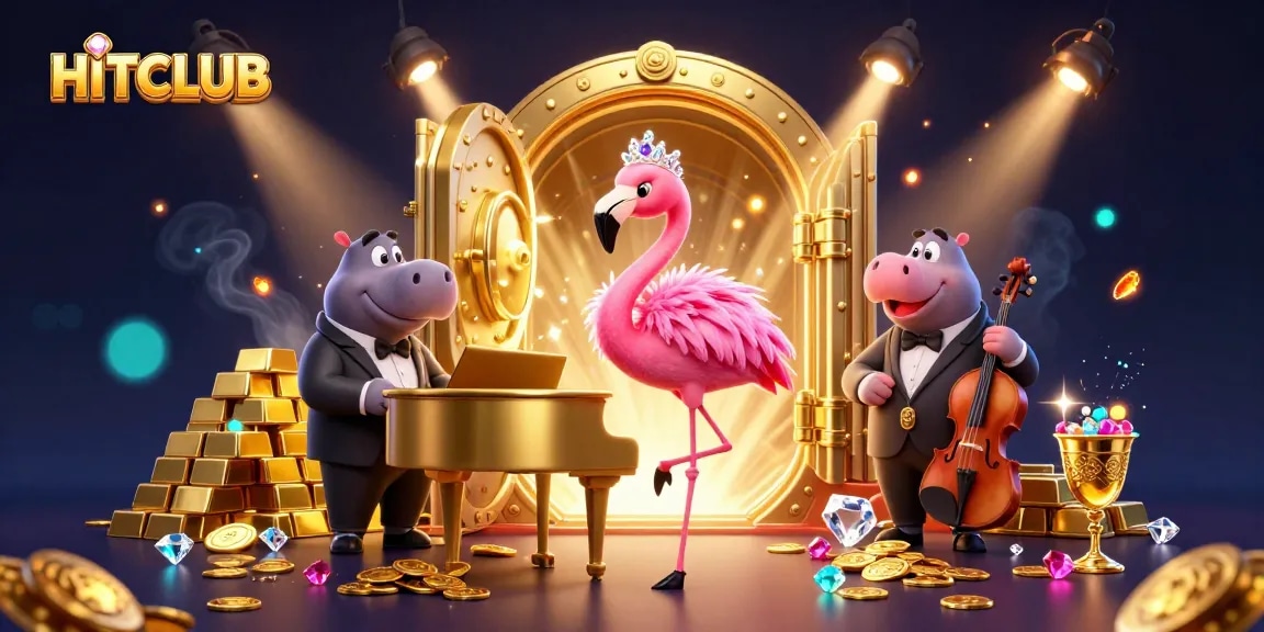Experience HITCLUB's thrilling casino ambiance with vibrant characters, sparkling jewels, and rich energetic atmosphere.