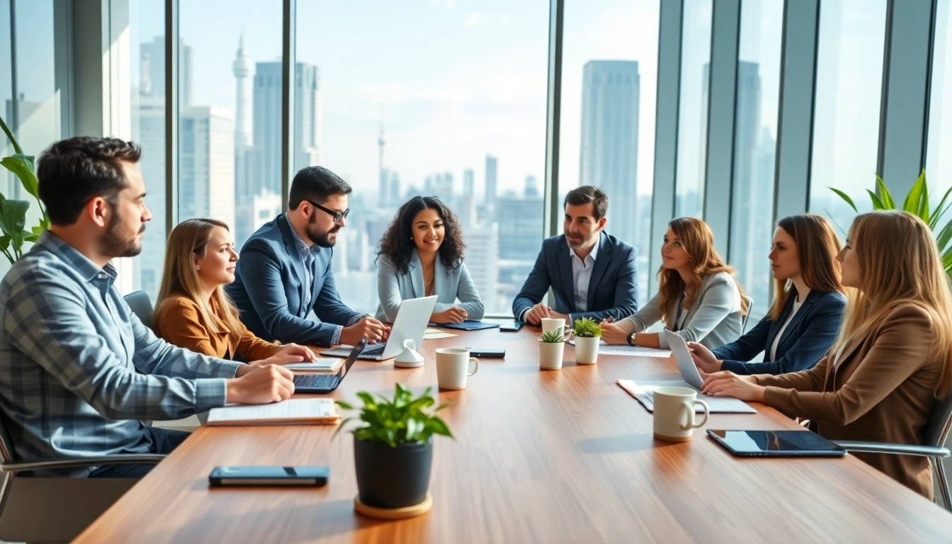 Diskussion über Wirtschaft Regional in einem modernen Büro mit vielfältigen Fachleuten.
