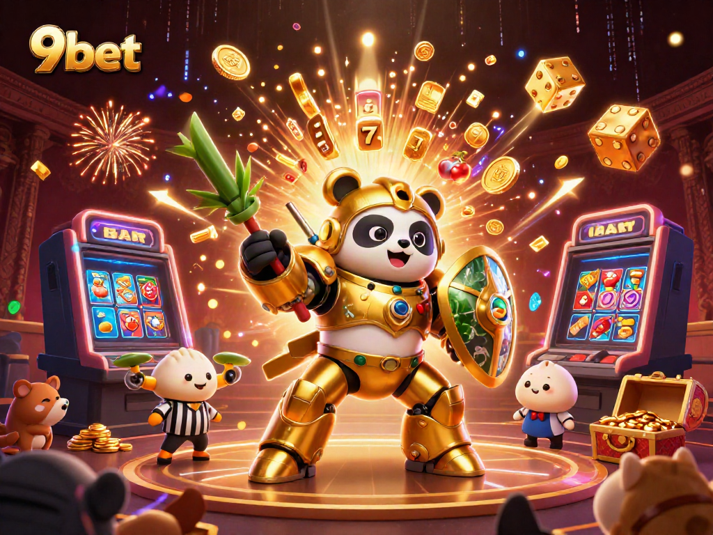 Engage in vivid gameplay at 9bet with a thrilling casino scene featuring characters in a dynamic setup.