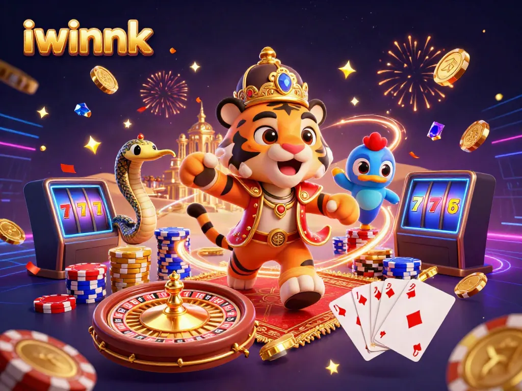 Experience the thrill of iwinnk with an Arabian Nights-themed casino adventure featuring vibrant characters and game elements.