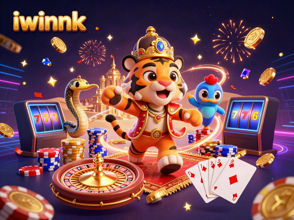 Experience the thrill of iwinnk with an Arabian Nights-themed casino adventure featuring vibrant characters and game elements.
