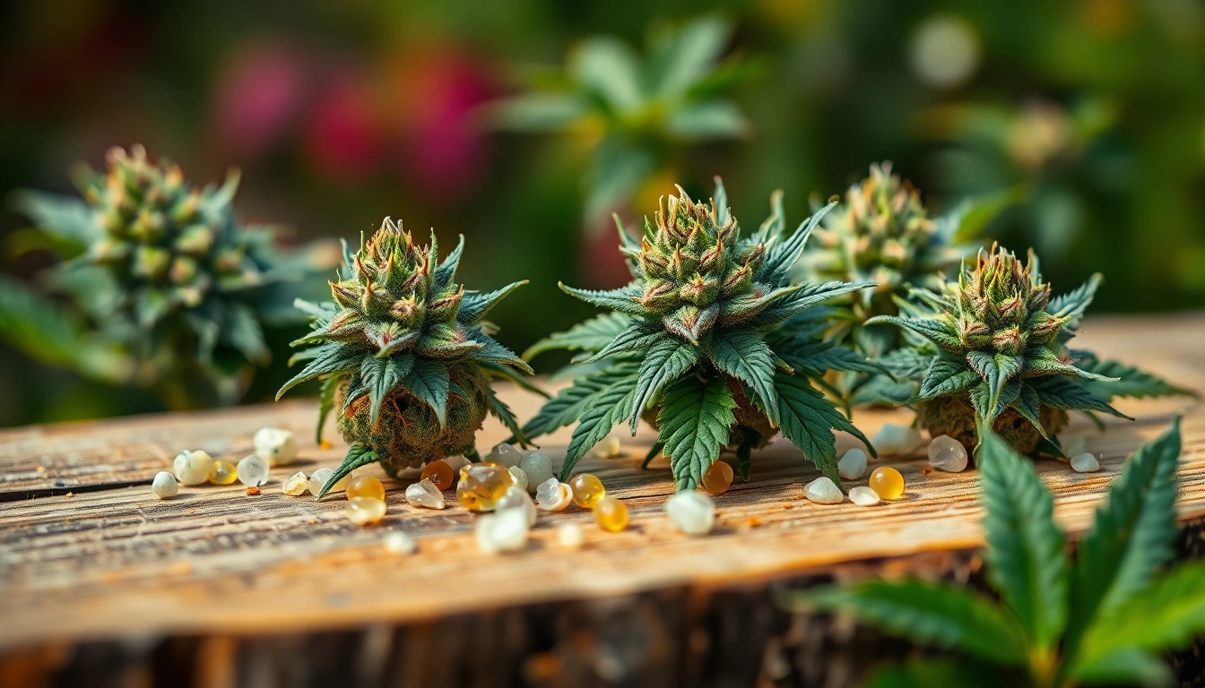 Kostenloses Probieren von cannabis gummibärchen in bunten Farben auf einem Holztablett präsentieren.