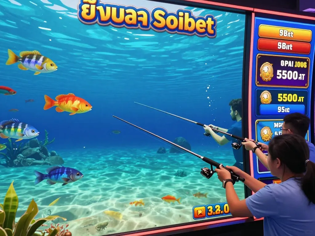 Engaging action in the "ยิงปลา Soibet" game, showing a player shooting fish in vibrant underwater graphics.