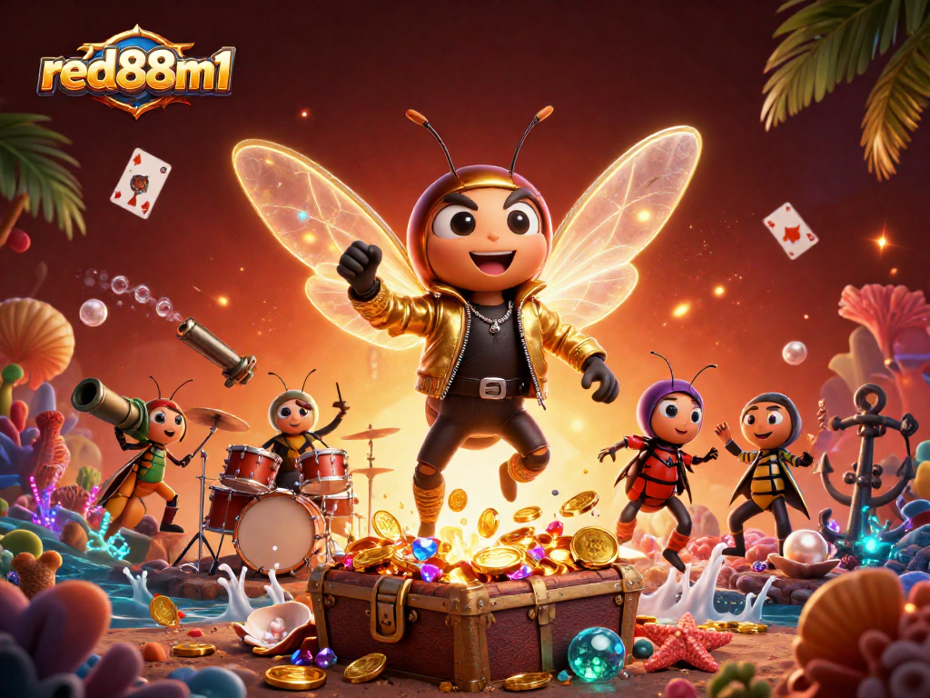Engage in thrilling gaming action at red88m1 with vibrant elements and a bold casino theme.