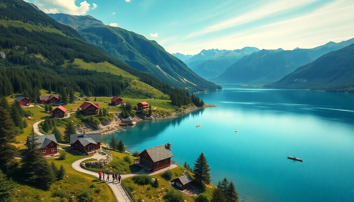 Skandinavien-Reisetipps: Eine malerische Landschaft mit Sommeraktivitäten für Familien in Skandinavien.