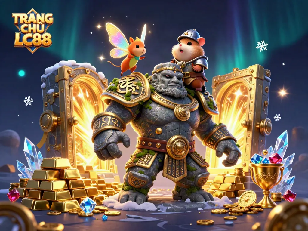 Experience big wins at TRANG CHỦ LC88 with our magical casino adventure illustration.