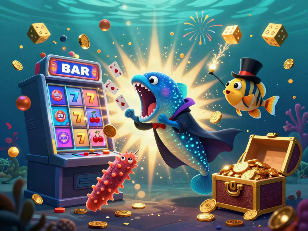 Experience the excitement of 9bet with a vibrant underwater casino scene showcasing thrilling characters and gaming elements.