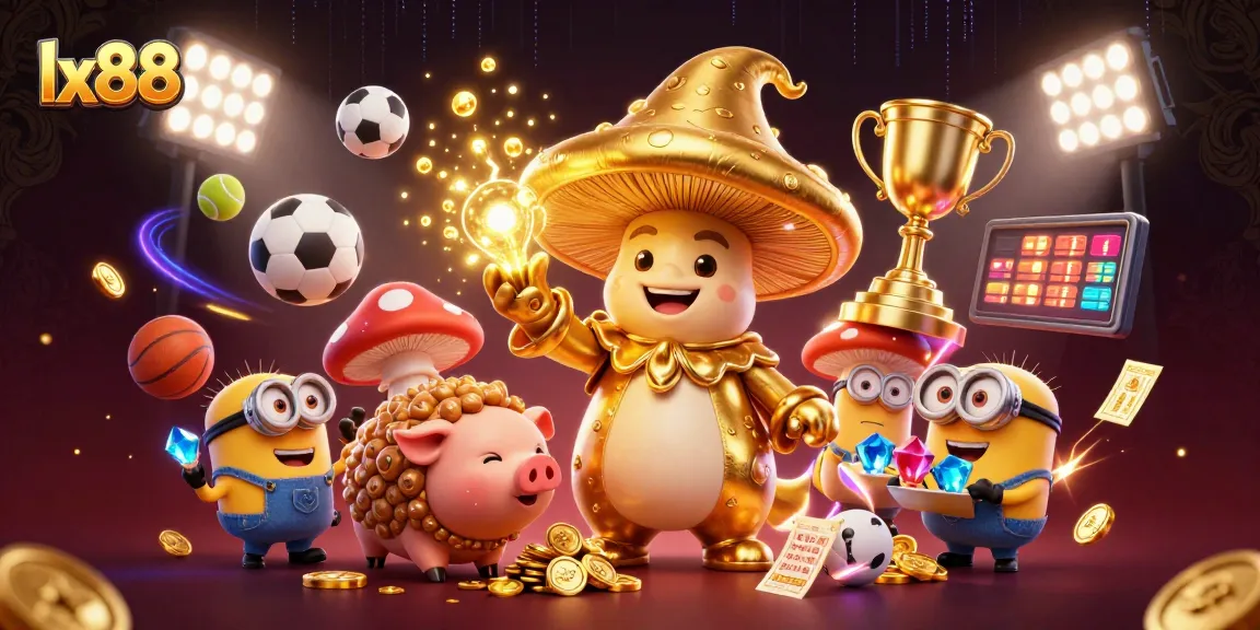 Play exciting games at lx88, exploring treasures and magic with dynamic sports elements and a golden wizard.