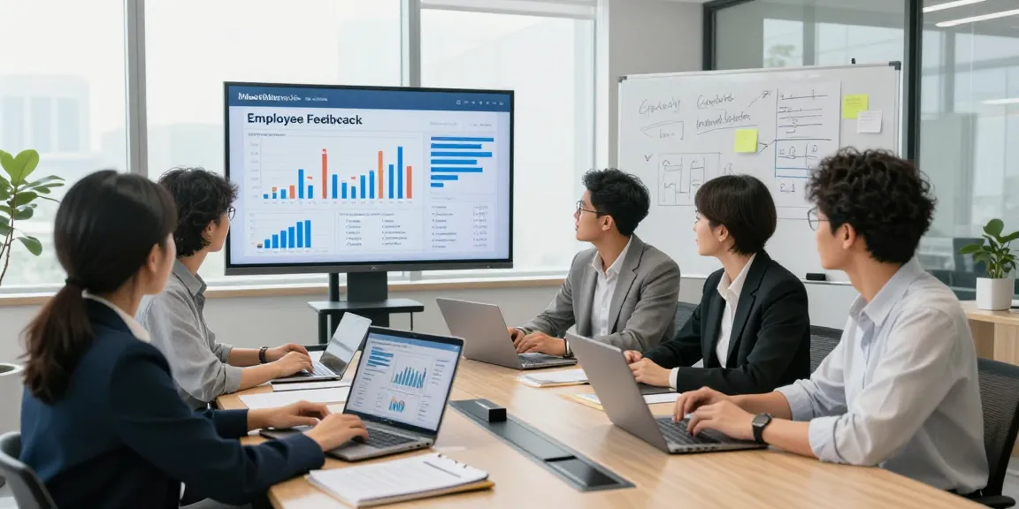 Schlechte Arbeitskultur erkennen: Team analysiert Feedback in modernem Büro.