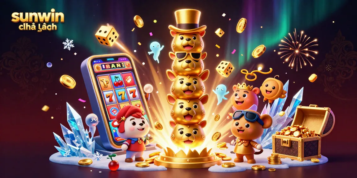 Experience thrilling wins with sunwin chính hãng at this vibrant 3D casino illustration.