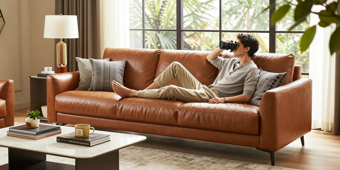 Baxter Sofa online kaufen in einem gemütlichen, eleganten Wohnzimmer mit stylischem Dekor und warmem, natürlichem Licht.