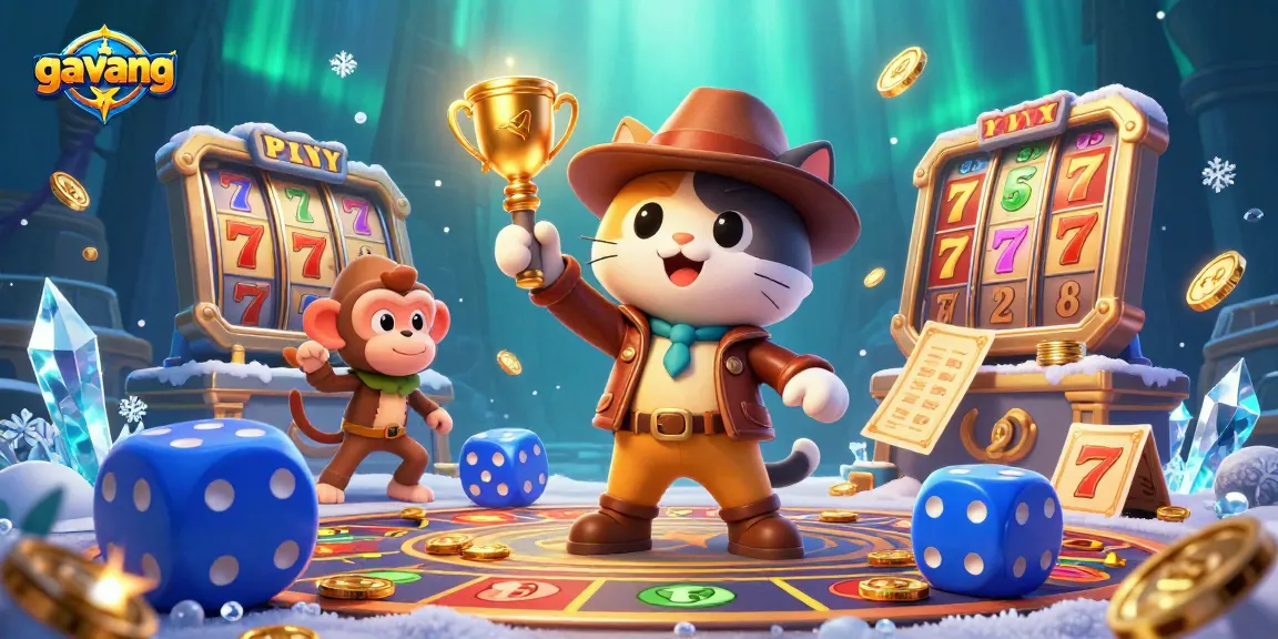 Explore gambling strategies with gavang in an adventure-filled 3D casino scene.