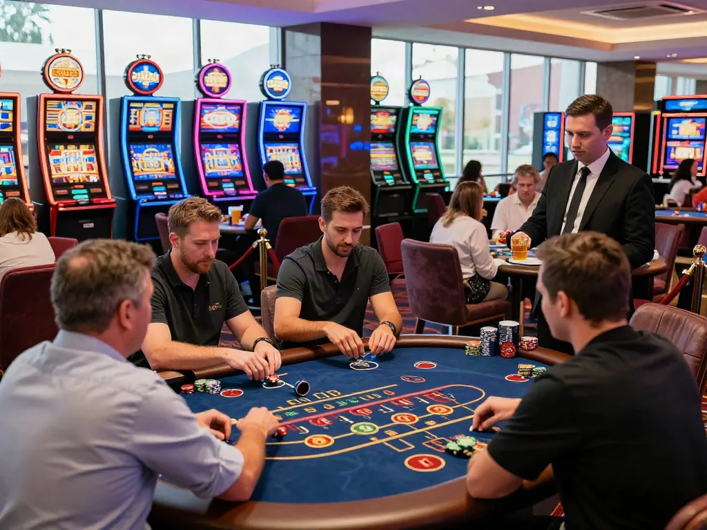 Experience the thrill of gaming at https://xo88.games/ with Baccarat and Poker tables in a vibrant casino atmosphere.