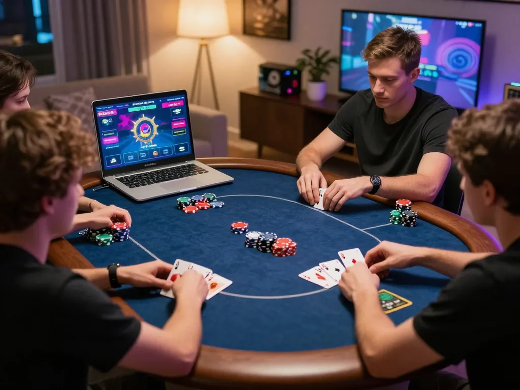 Players engage in high-stakes poker at 99win's online gambling platform, showcasing strategic gameplay.