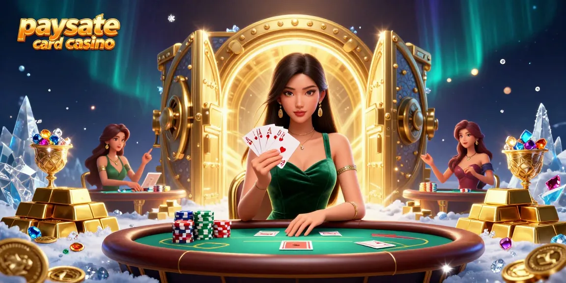 Erleben Sie den Nervenkitzel von Paysafe Card Casinos mit einer glamourösen Poker-Szene voller Schätze.