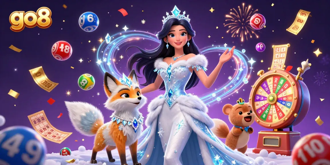 Experience the excitement of go8 with vibrant lottery balls and golden prizes raining down.