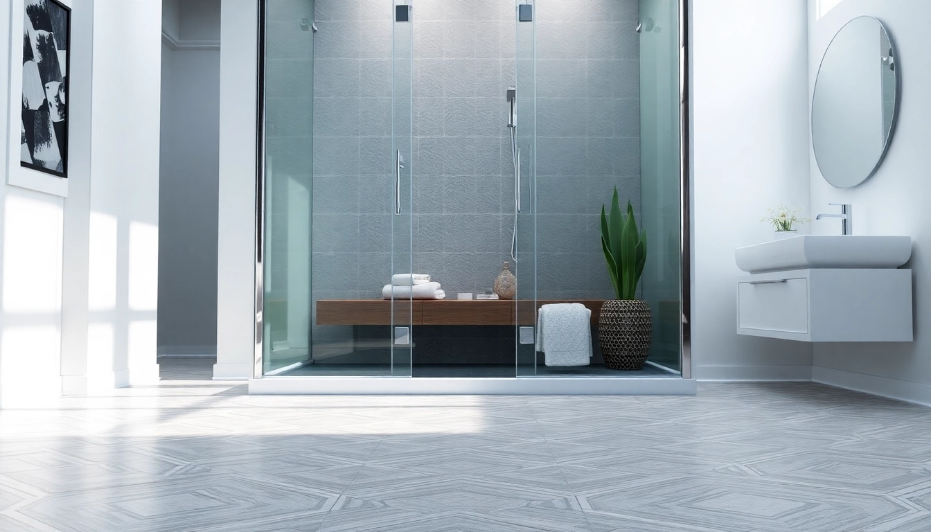 Elegante duschkabine 90x90 komplett in modernem Badezimmer mit schimmernden Glasflächen.