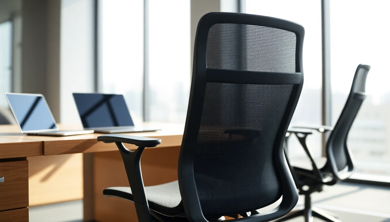 Herman Miller Aeron präsentiert in einem stilvollen Büro mit ergonomischem Design und modernen Elementen.