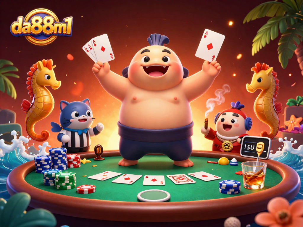Experience thrilling gameplay at da88m1 with vibrant poker action at an underwater casino scene.