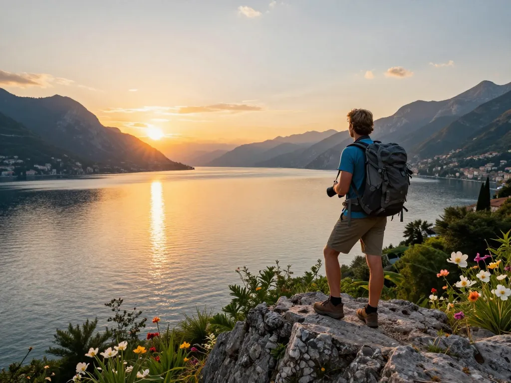 Genießen Sie einen atemberaubenden Blick auf den Gardasee während eines Urlaubs am Gardasee.