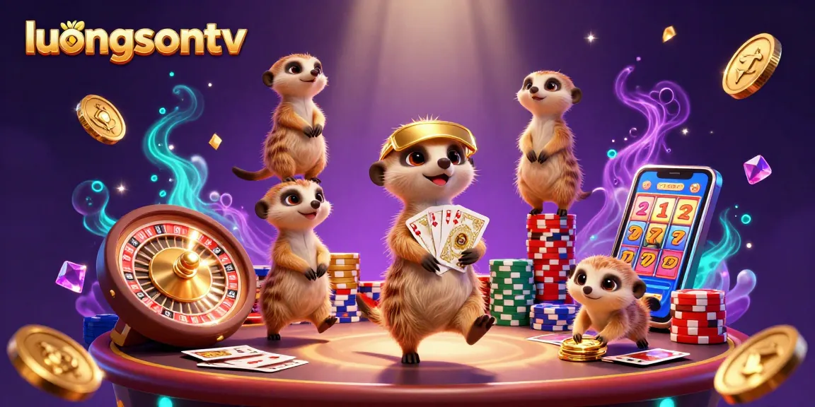 Experience the excitement of luongsontv with engaging meerkats managing an action-packed casino scene.