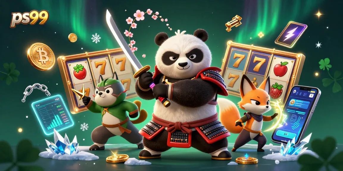 Experience thrilling wins at ps99 with vibrant slot scenes featuring samurai panda and ninja fox.