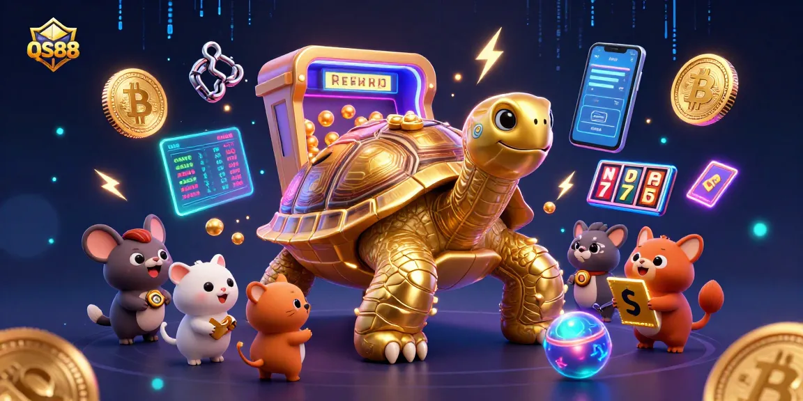 Engage with QS88 by playing exciting games with a colossal tortoise pinball machine and vibrant crypto elements.