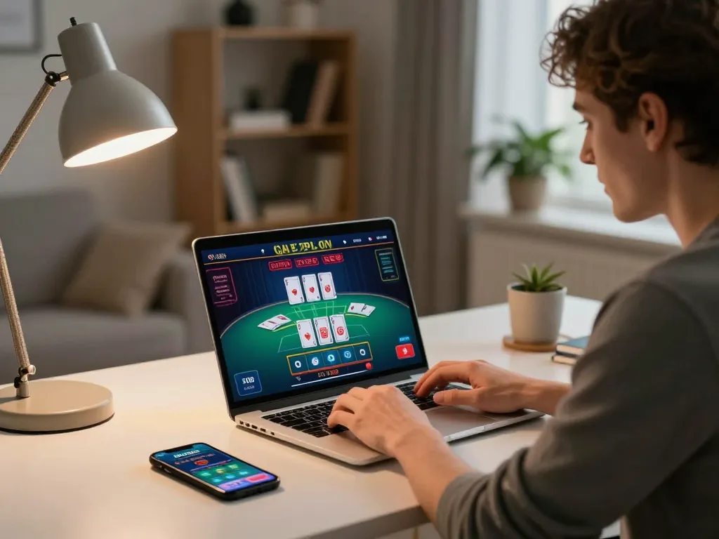 Engaged player experiencing winwin moments in a live dealer game online.
