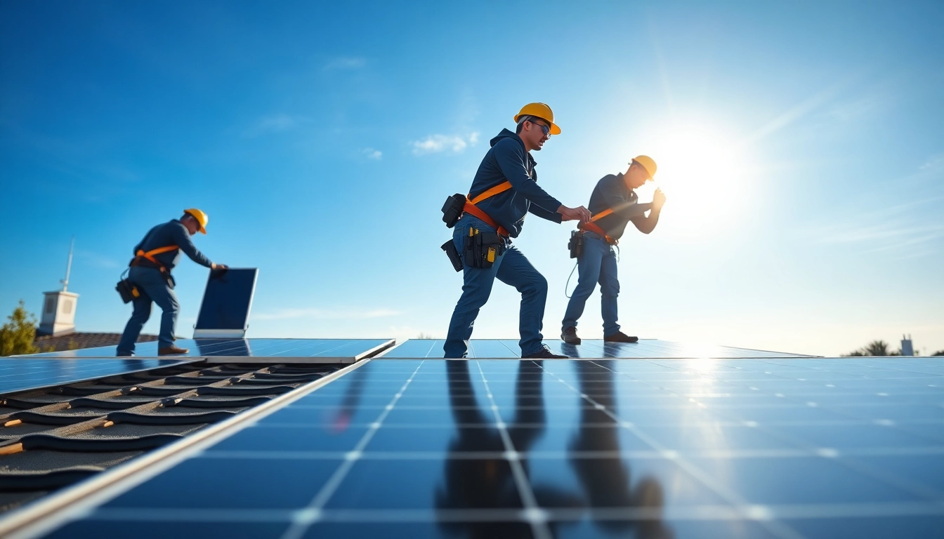 Photovoltaik Leads fördern durch Installation von Solaranlagen auf einem modernen Dach.