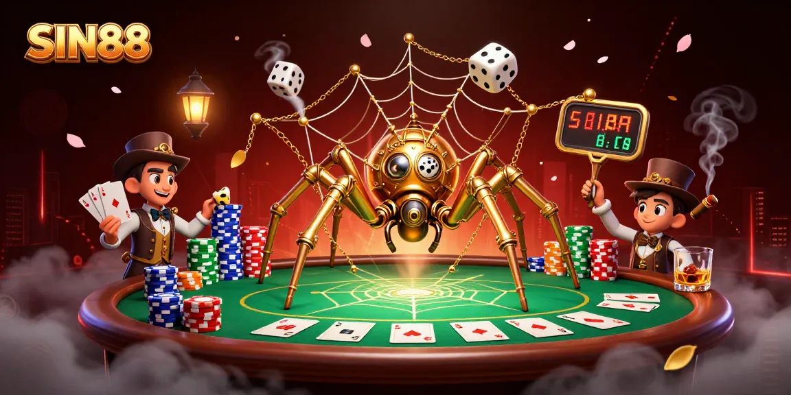 Experience thrilling gameplay with SIN88 featuring intricate steampunk elements and vibrant poker action.