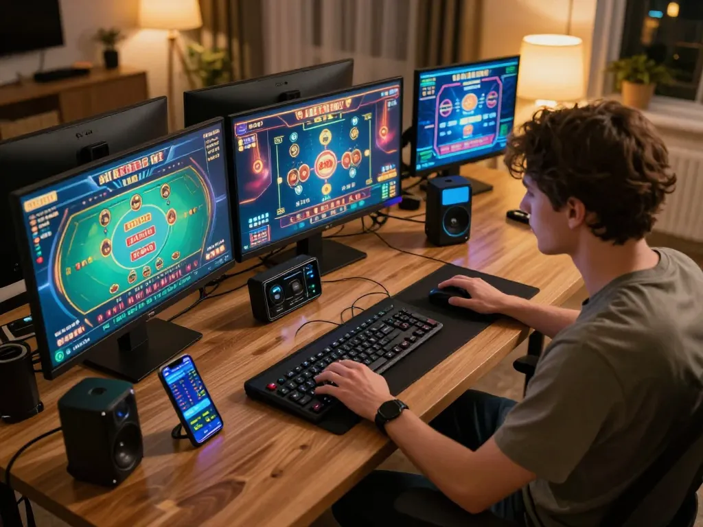 iwin mobile interface displayed on smartphone while player engages in dynamic online gaming session.