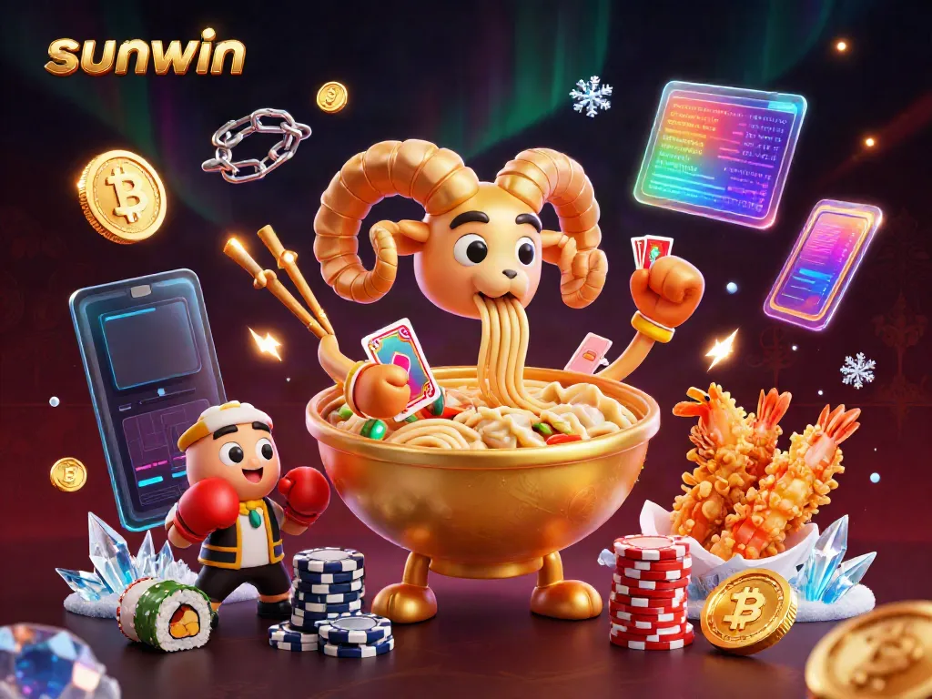 Experience the excitement of sunwin with vibrant characters and dynamic casino elements in an immersive 3D scene.