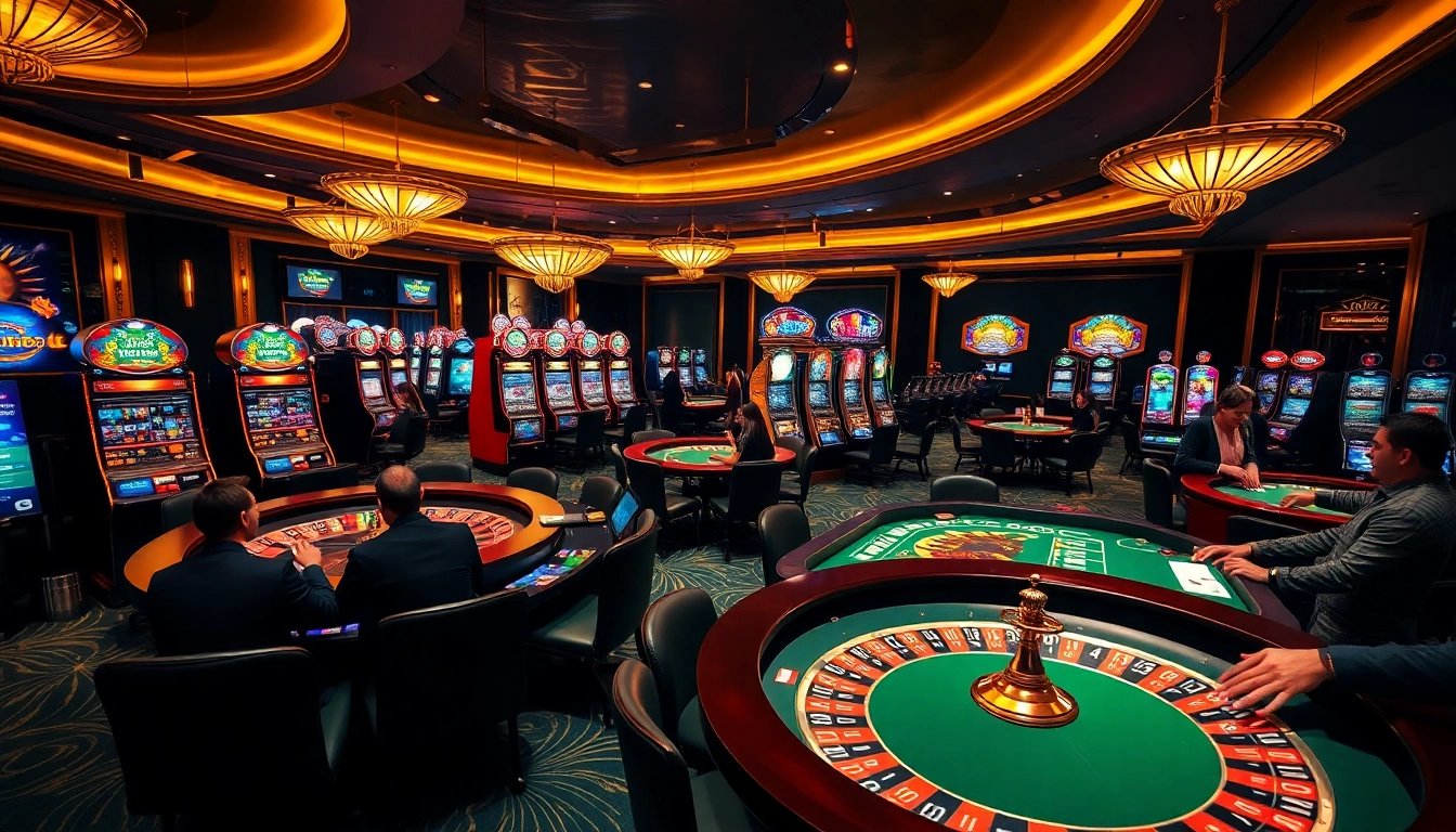 Experience the excitement of gambling at CM88 with luxury casino visuals showcasing roulette and card games.