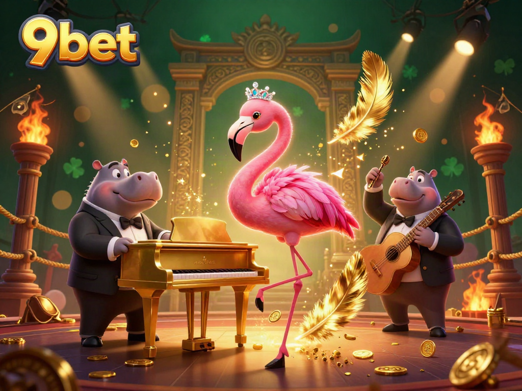 Experience the vibrant ambiance of 9bet with dazzling characters and winning elements at play.