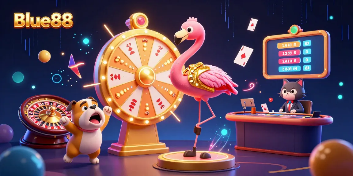 Experience exciting live casino action with Blue88 in a vibrant, interactive game scene!