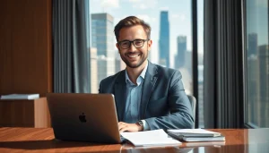 Headhunter CEO berät mit Expertise in modernem Büro.