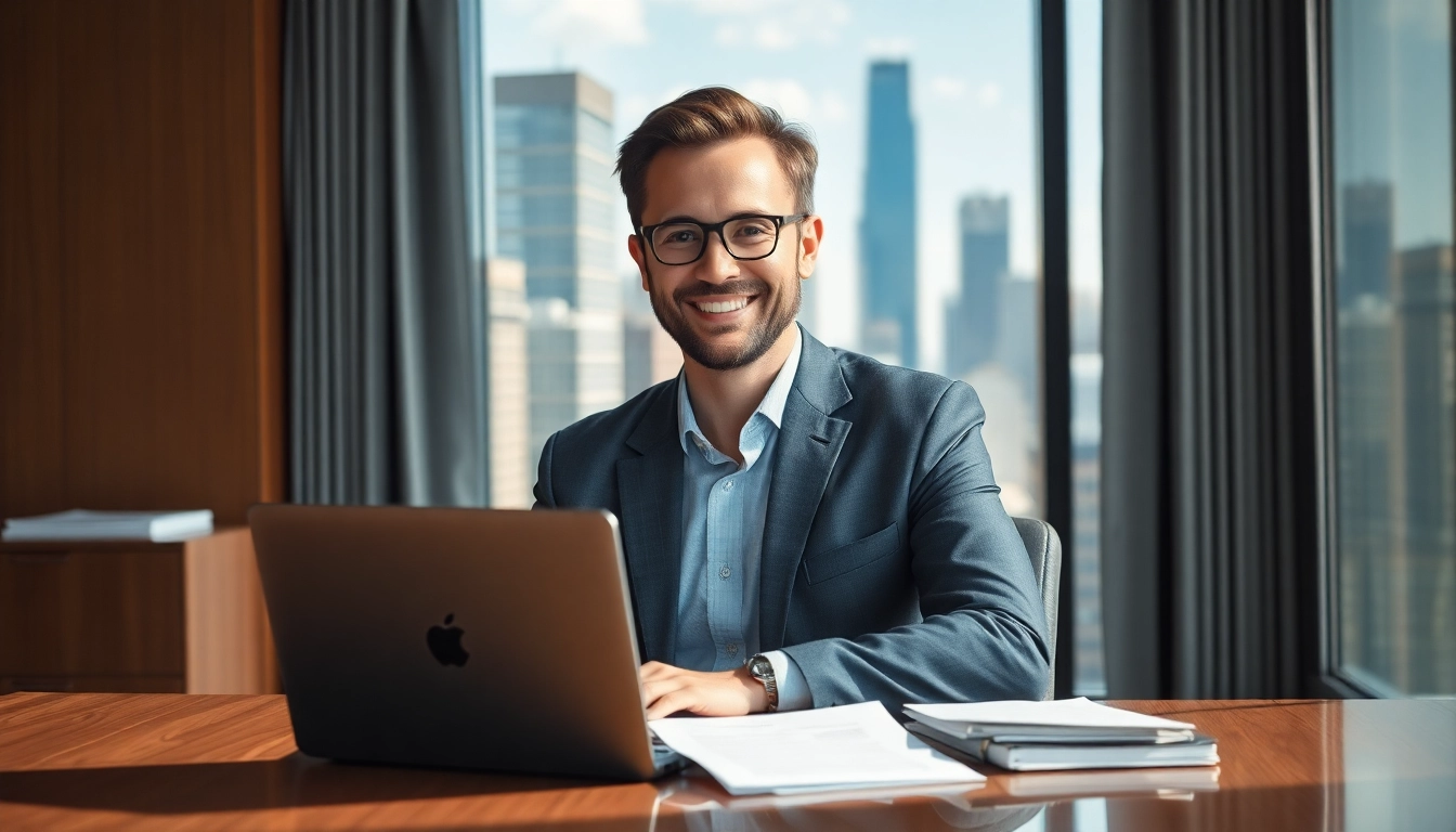 Headhunter CEO berät mit Expertise in modernem Büro.