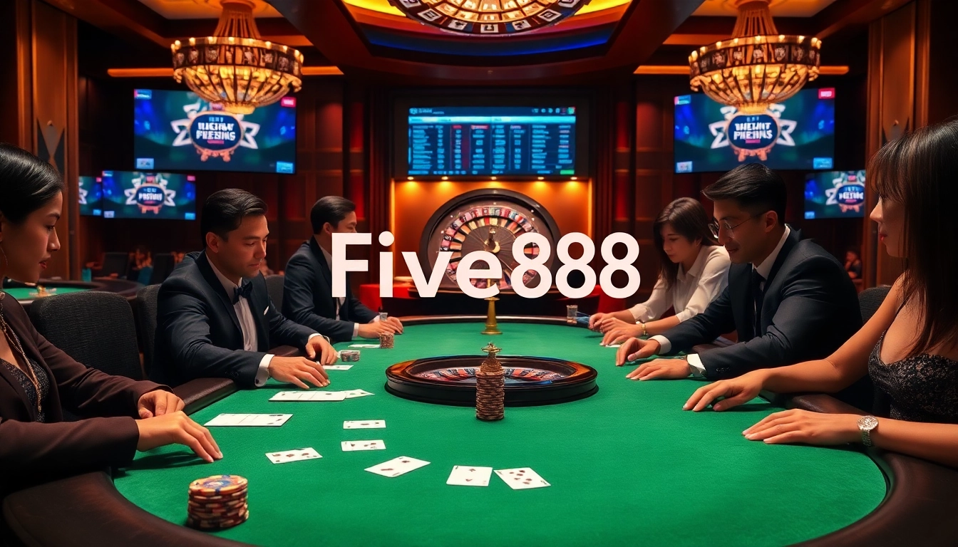 Experience the excitement of Đăng ký Five88 at an upscale casino poker game.