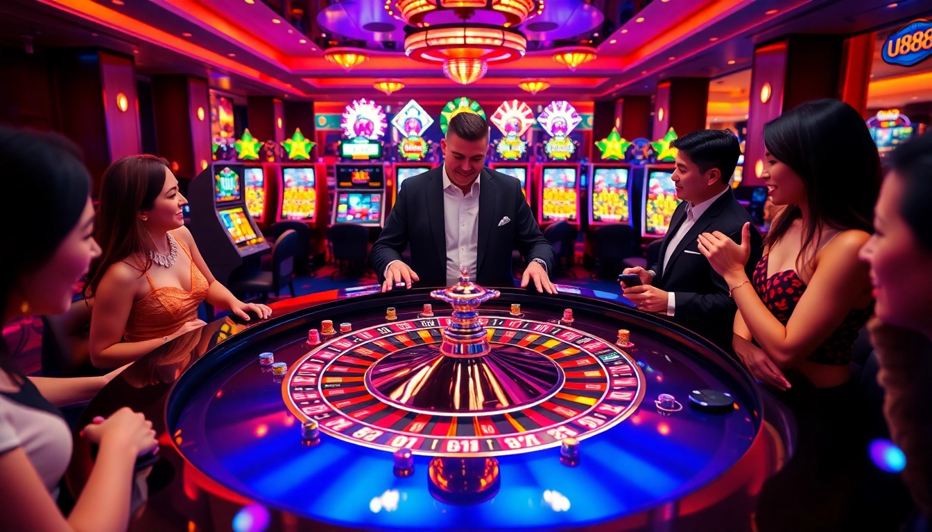 Experience the thrilling gameplay at u888 with roulette and vibrant slot machines.